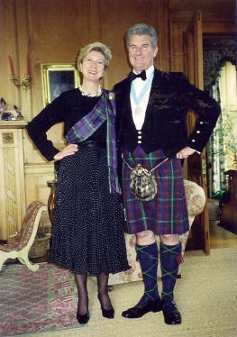 Marguerite and Andrew in Durie tartan